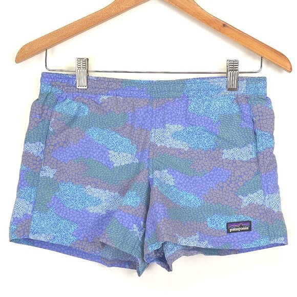 Patagonia Girls Baggies Shorts Next Wave Multi in Float Blue NWT XL - Picture 2 of 12